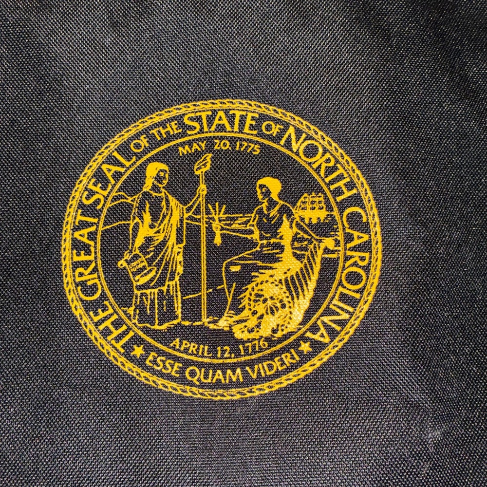 North Carolina State Seal Garment Bag Black Canvas Travel Suit Cover Carrier